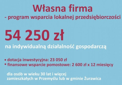 Rekrutacja do projektu „Własna firma - program wsparcia lokalnej przedsiębiorczości” już trwa!